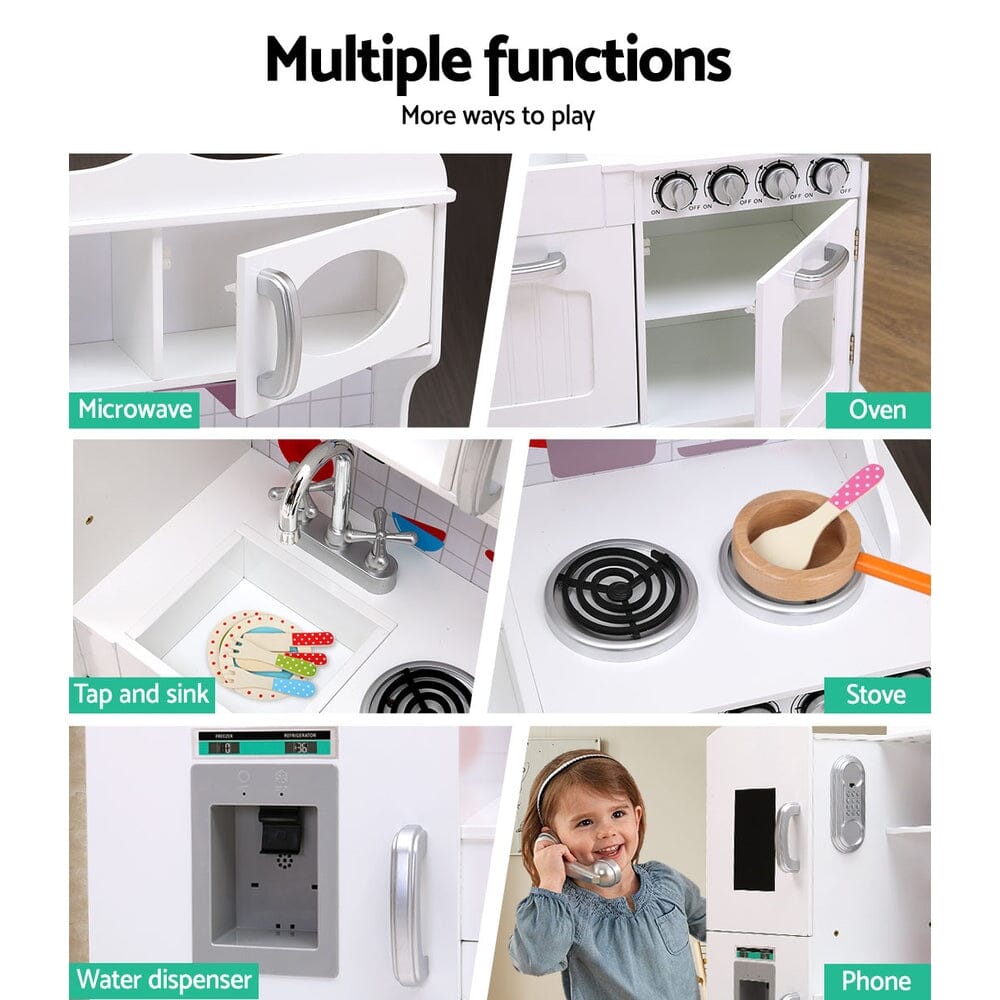 - White Gourmet Paradise: Wooden Kitchen Play Set for Budding Chefs Keezi Baby & Kids > Kid's Furniture