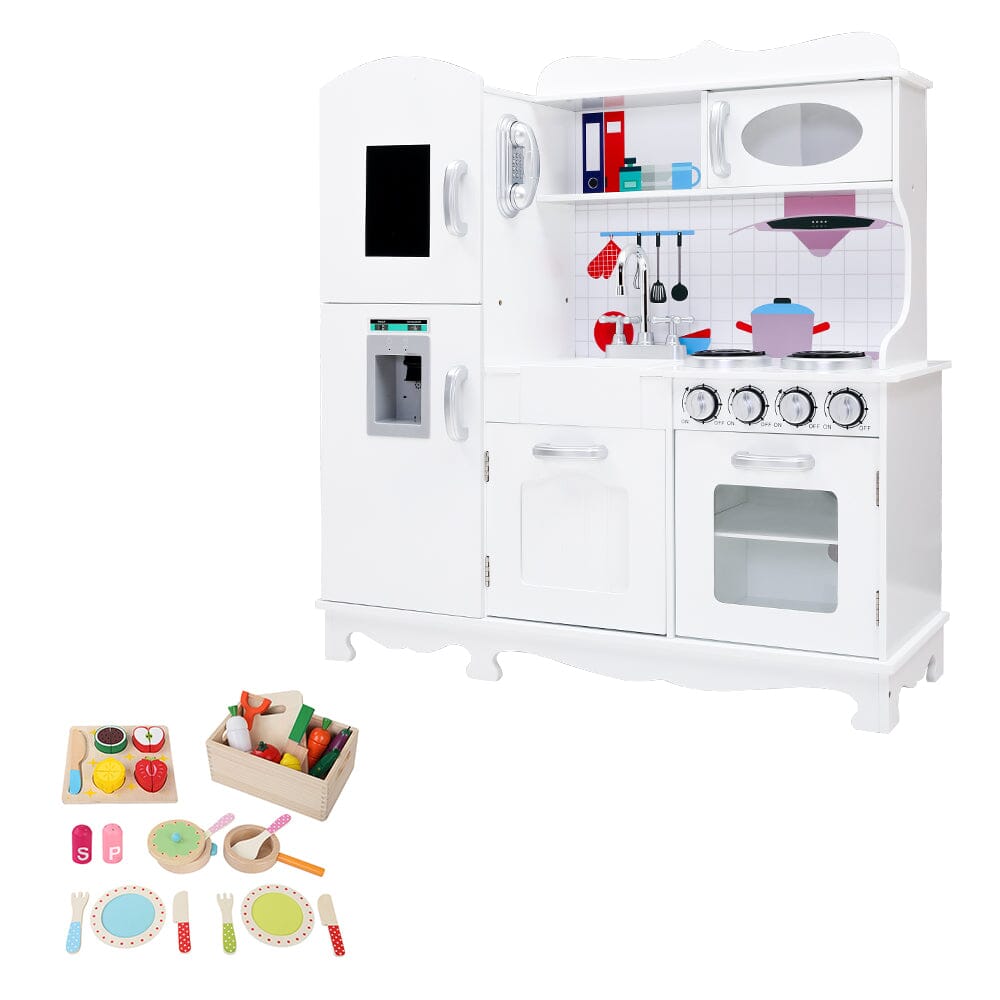 - White Gourmet Paradise: Wooden Kitchen Play Set for Budding Chefs Keezi Baby & Kids > Kid's Furniture