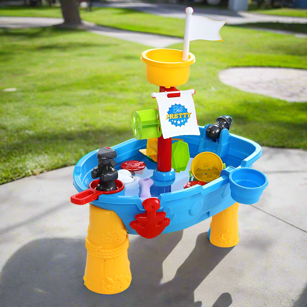 - Kids Pirate Ship Sand & Water Play Table – Outdoor Pretend Play Set Keezi Baby & Kids > Toys