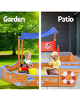 - Pirate Adventure Sandpit: Wooden Boat with Canopy & Bench Seat Keezi Baby & Kids > Toys