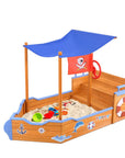 - Pirate Adventure Sandpit: Wooden Boat with Canopy & Bench Seat Keezi Baby & Kids > Toys
