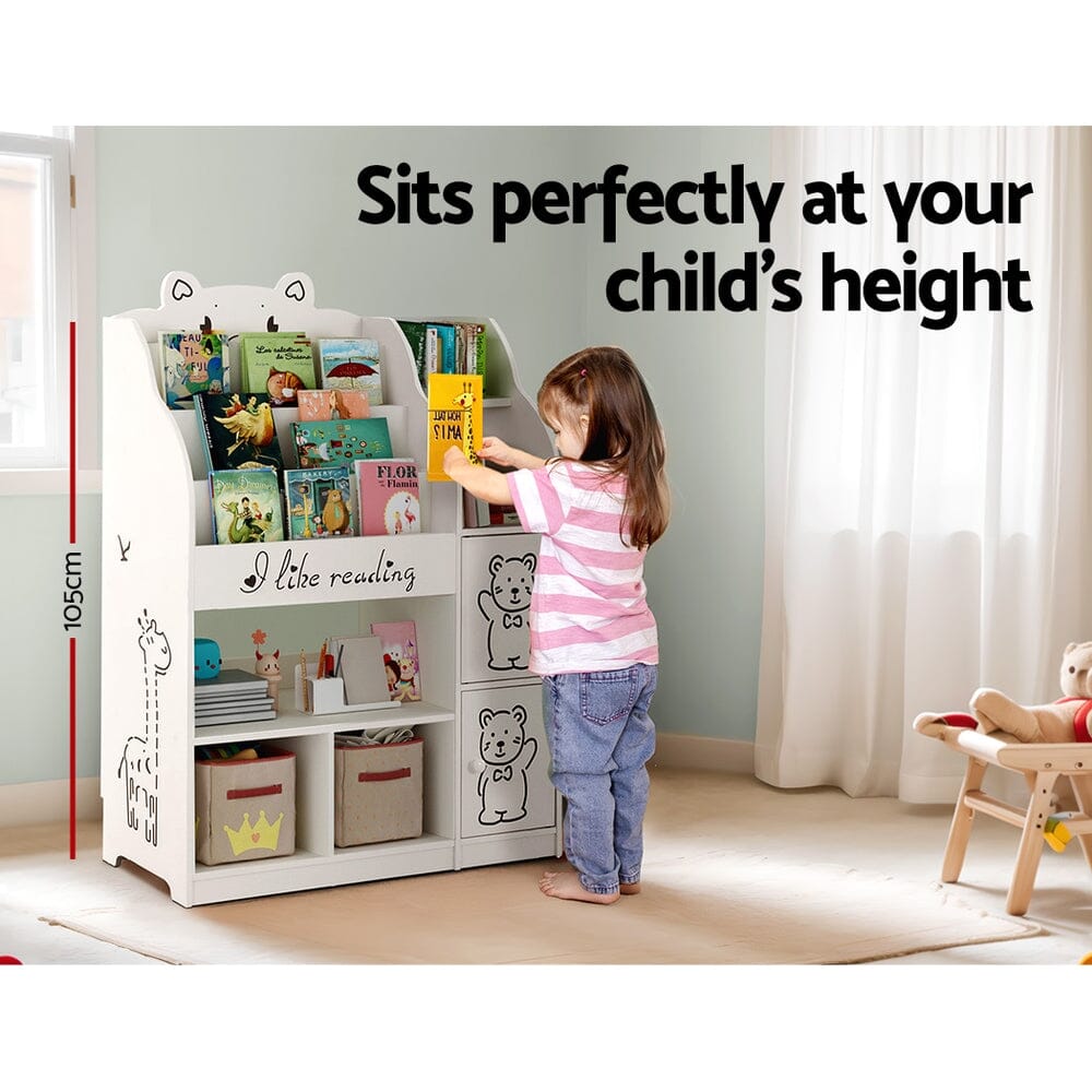 Keezi Kids’ Wonder Bookshelf: 4-Tier Storybook Haven & Toy Organiser Baby & Kids > Kid's Furniture Keezi