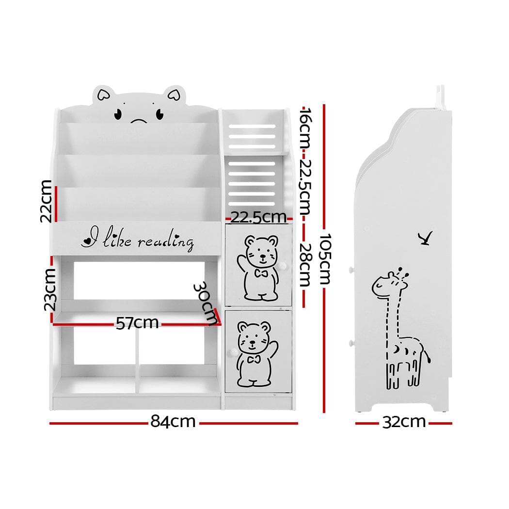 Keezi Kids’ Wonder Bookshelf: 4-Tier Storybook Haven & Toy Organiser Baby & Kids > Kid's Furniture Keezi