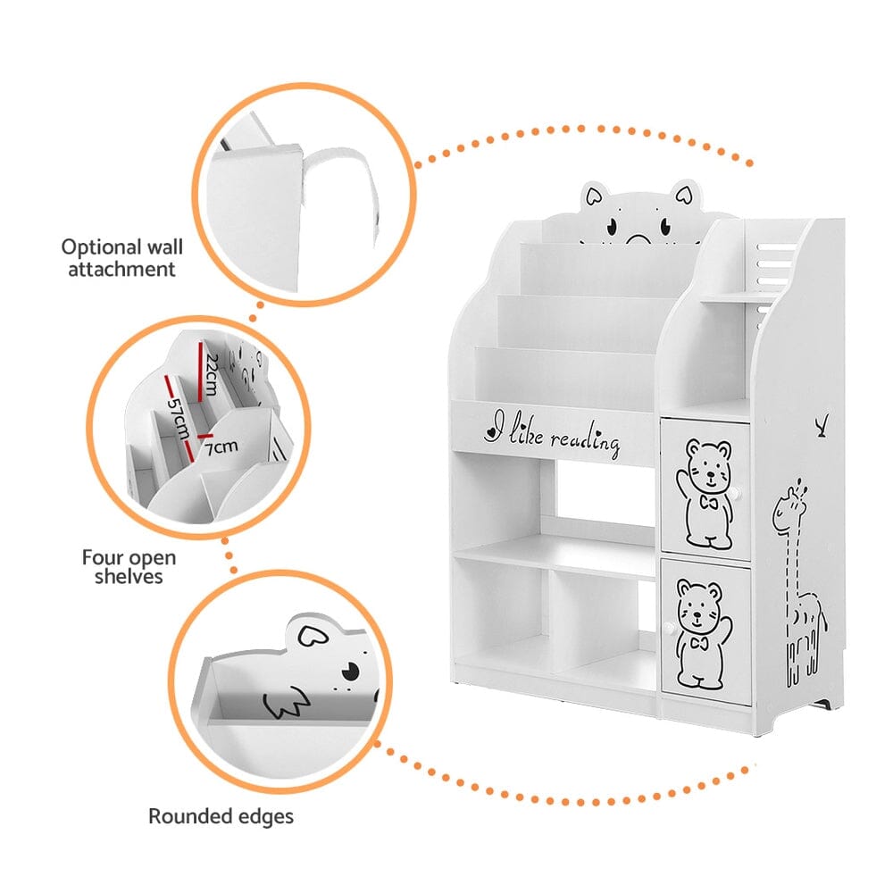 Keezi Kids’ Wonder Bookshelf: 4-Tier Storybook Haven & Toy Organiser Baby & Kids > Kid's Furniture Keezi