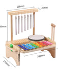 - Kids Musical Instrument Set - 4-in-1 Drum, Xylophone, Wind Chime, and Scraper Baby Stork Musical Toy