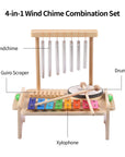 - Kids Musical Instrument Set - 4-in-1 Drum, Xylophone, Wind Chime, and Scraper Baby Stork Musical Toy