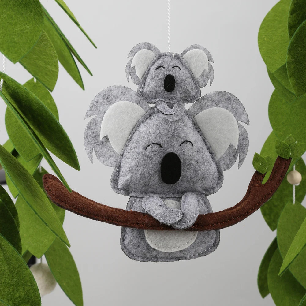 Koala Nursery Mobile with Baby on Top - Handmade Wool Felt Mobile Baby & Kids > Toys Storkke