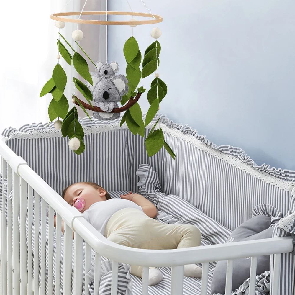 Koala Nursery Mobile with Baby on Top - Handmade Wool Felt Mobile Baby & Kids > Toys Storkke