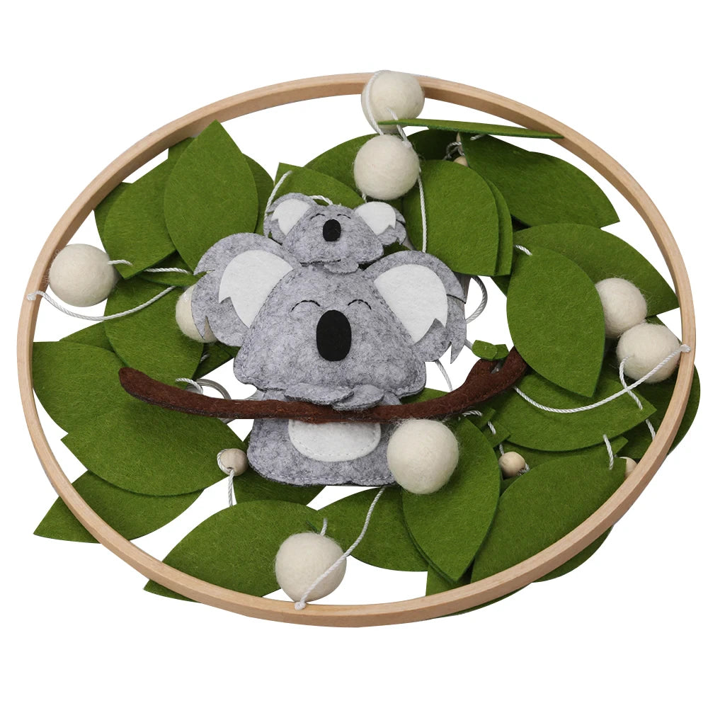 Koala Nursery Mobile with Baby on Top - Handmade Wool Felt Mobile Baby & Kids > Toys Storkke
