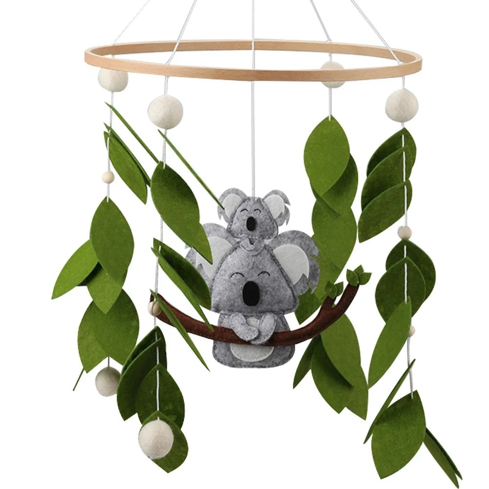 Koala Nursery Mobile with Baby on Top - Handmade Wool Felt Mobile Baby & Kids > Toys Storkke