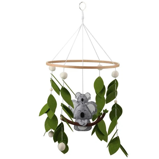 Koala Nursery Mobile with Baby on Top - Handmade Wool Felt Mobile Baby & Kids > Toys Storkke