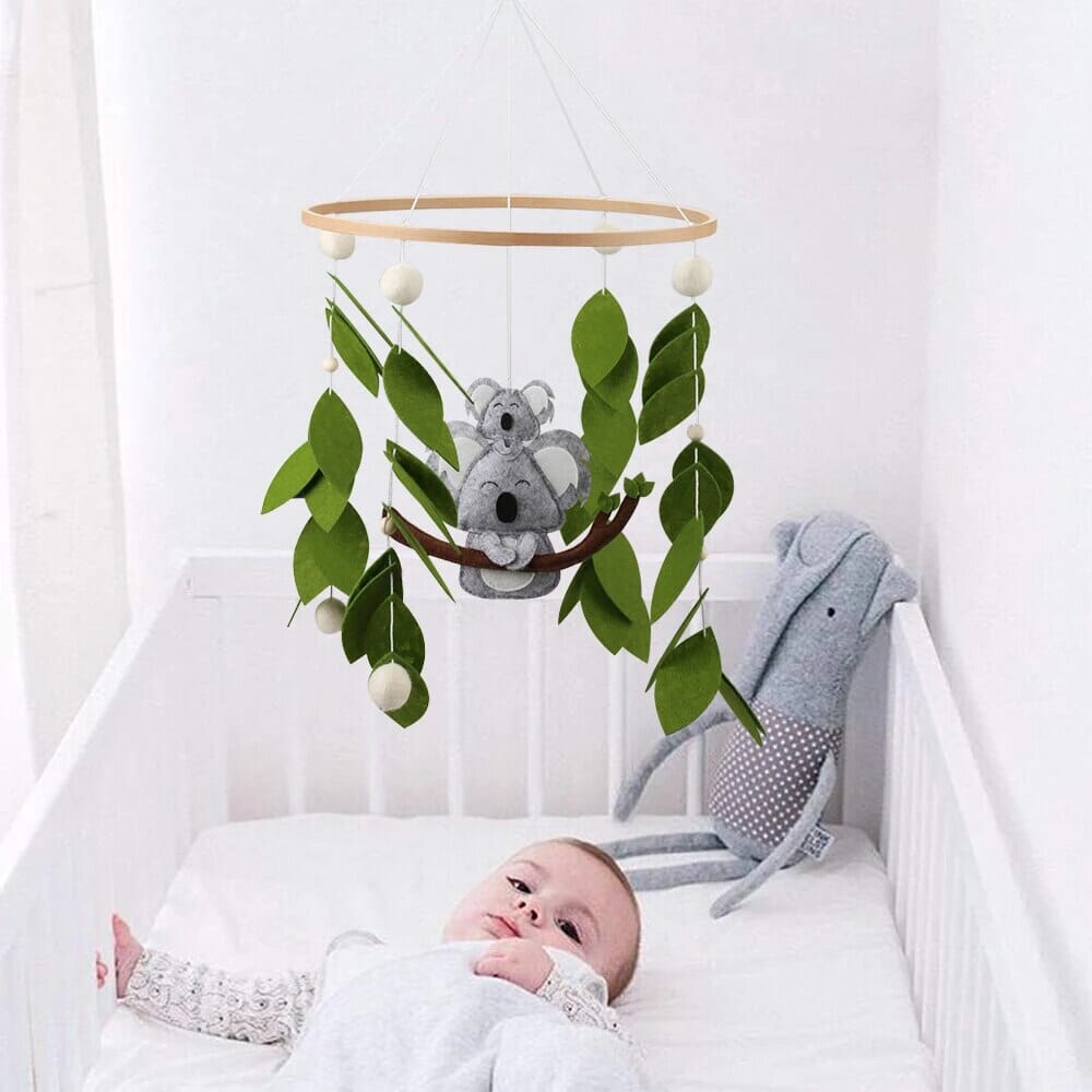 Koala Nursery Mobile with Baby on Top - Handmade Wool Felt Mobile Baby & Kids > Toys Storkke