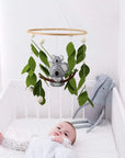 - Koala Nursery Mobile with Baby on Top - Handmade Wool Felt Mobile Baby Stork Baby Mobile