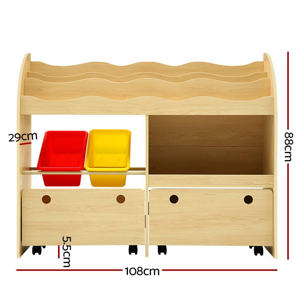 - Learning Station: 3-Tier Bookshelf & Toy Organiser Keezi Baby & Kids > Kid's Furniture