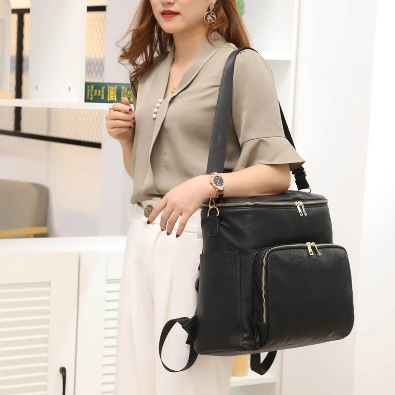 - Luxury Vegan Leather Diaper Bag - Multifunctional and Stylish Baby Stork Diaper Wet Bags