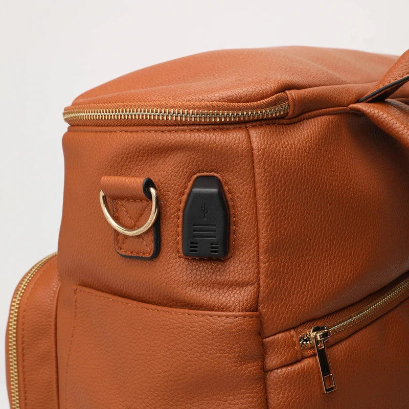 - Luxury Vegan Leather Diaper Bag - Multifunctional and Stylish Baby Stork Diaper Wet Bags