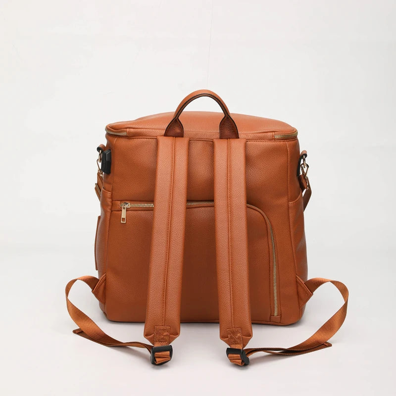 - Luxury Vegan Leather Diaper Bag - Multifunctional and Stylish Baby Stork Diaper Wet Bags