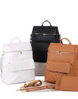 - Luxury Vegan Leather Diaper Bag - Quilted Design with large capacity and accessories. Baby Stork Diaper Wet Bags
