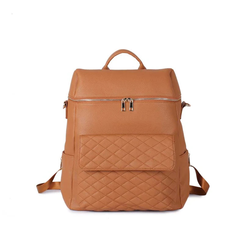 - Luxury Vegan Leather Diaper Bag - Quilted Design with large capacity and accessories. Baby Stork Diaper Wet Bags