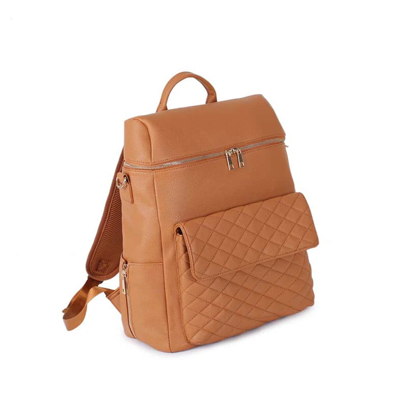 - Luxury Vegan Leather Diaper Bag - Quilted Design with large capacity and accessories. Baby Stork Diaper Wet Bags