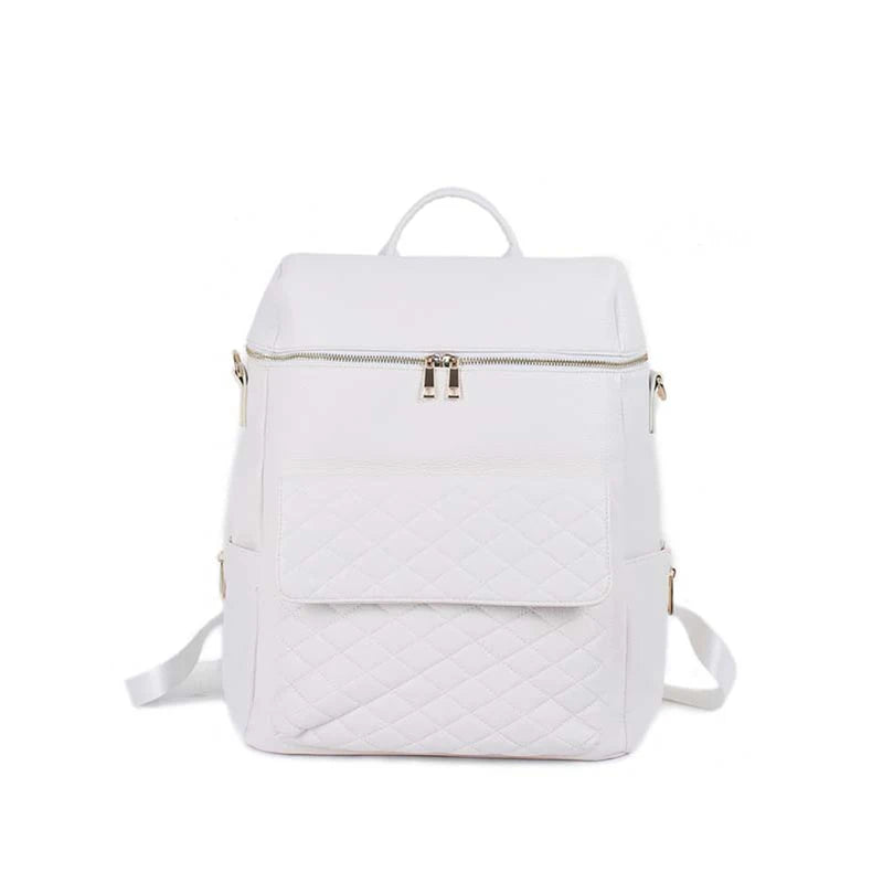 - Luxury Vegan Leather Diaper Bag - Quilted Design with large capacity and accessories. Baby Stork Diaper Wet Bags