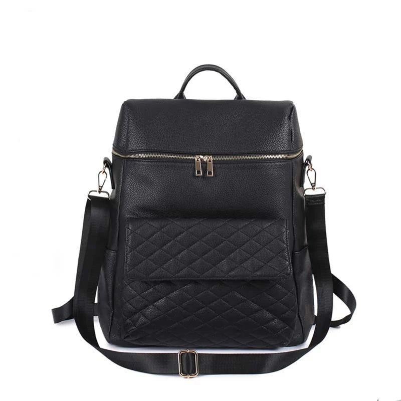 - Luxury Vegan Leather Diaper Bag - Quilted Design with large capacity and accessories. Baby Stork Diaper Wet Bags