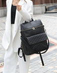 - Luxury Vegan Leather Diaper Bag - Quilted Design with large capacity and accessories. Baby Stork Diaper Wet Bags