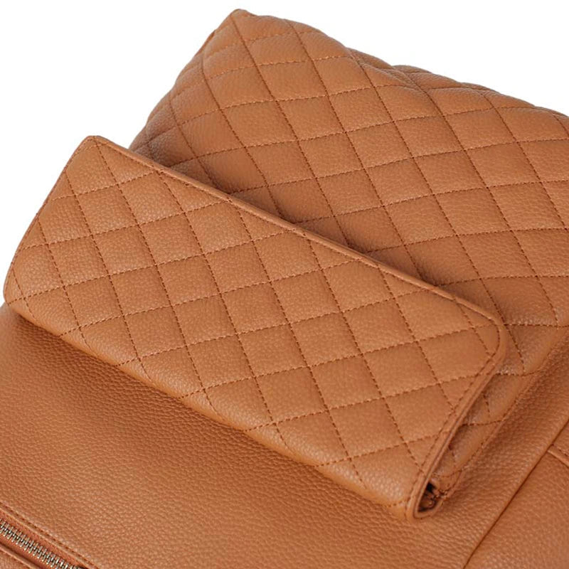 - Luxury Vegan Leather Diaper Bag - Quilted Design with large capacity and accessories. Baby Stork Diaper Wet Bags