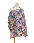 Navy Flower - Maternity Nursing Breastfeeding Privacy Cover - Stylish & Practical Baby Stork Nursing & Feeding