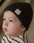 Black 0-2Y - Modern Baby Knitted Beanie Hat for Newborns and Toddlers Baby Stork