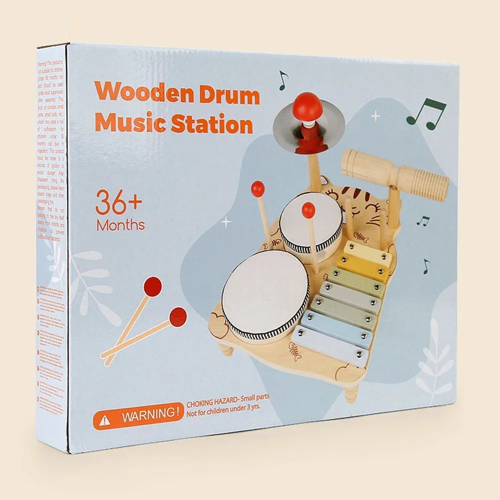 - My First Drum, Xylophone, and Percussion Set Baby Stork Musical Toy