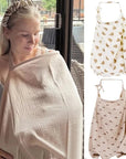 - Muslin Cotton Nursing Cover - Breathable Breastfeeding Apron Baby Stork Nursing & Feeding