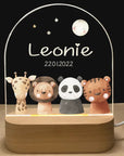 - Personalised Acrylic LED Night Light - Friends from the Zoo Baby Stork Night Light