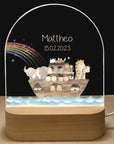 - Personalised Acrylic LED Night Light - Noah's Ark of Animals Baby Stork Night Light