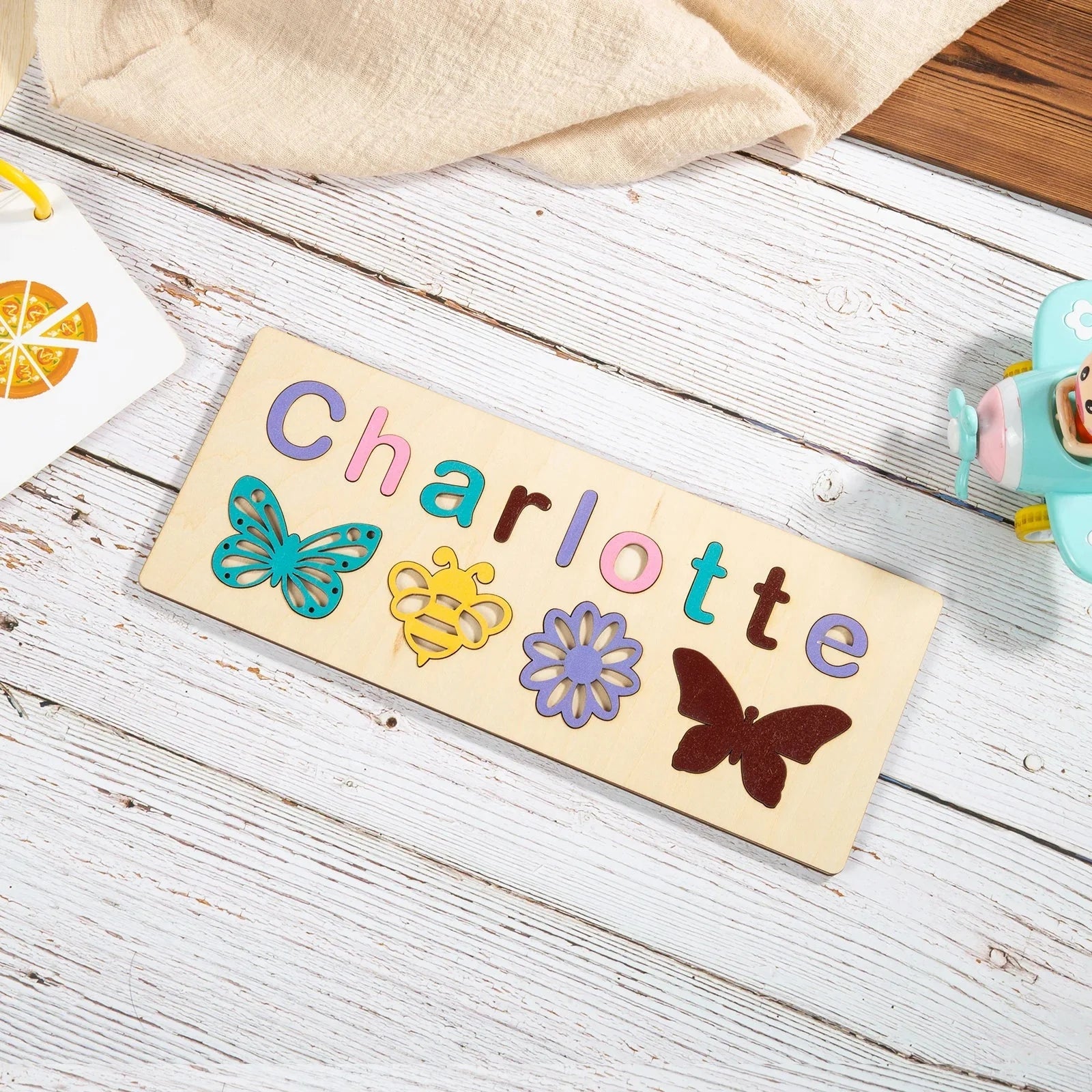 Style 1 - Personalised Name Puzzle 2 Baby Stork Puzzles