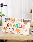 - Personalised Wooden Name Puzzle – Forest Animal Theme Baby Stork Puzzles