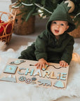 - Custom Personalised Name Puzzle - Educational Wooden Toy Baby Stork Puzzles