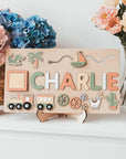 - Custom Personalised Name Puzzle - Educational Wooden Toy Baby Stork Puzzles