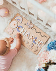 - Custom Personalised Name Puzzle - Educational Wooden Toy Baby Stork Puzzles