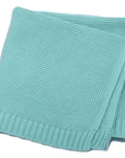 Teal - Personalised Soft Knit Blanket Baby Stork Swaddling & Receiving Blankets
