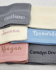- Personalised Soft Knit Blanket Baby Stork Swaddling & Receiving Blankets