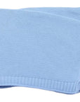 Light Blue - Personalised Soft Knit Blanket Baby Stork Swaddling & Receiving Blankets