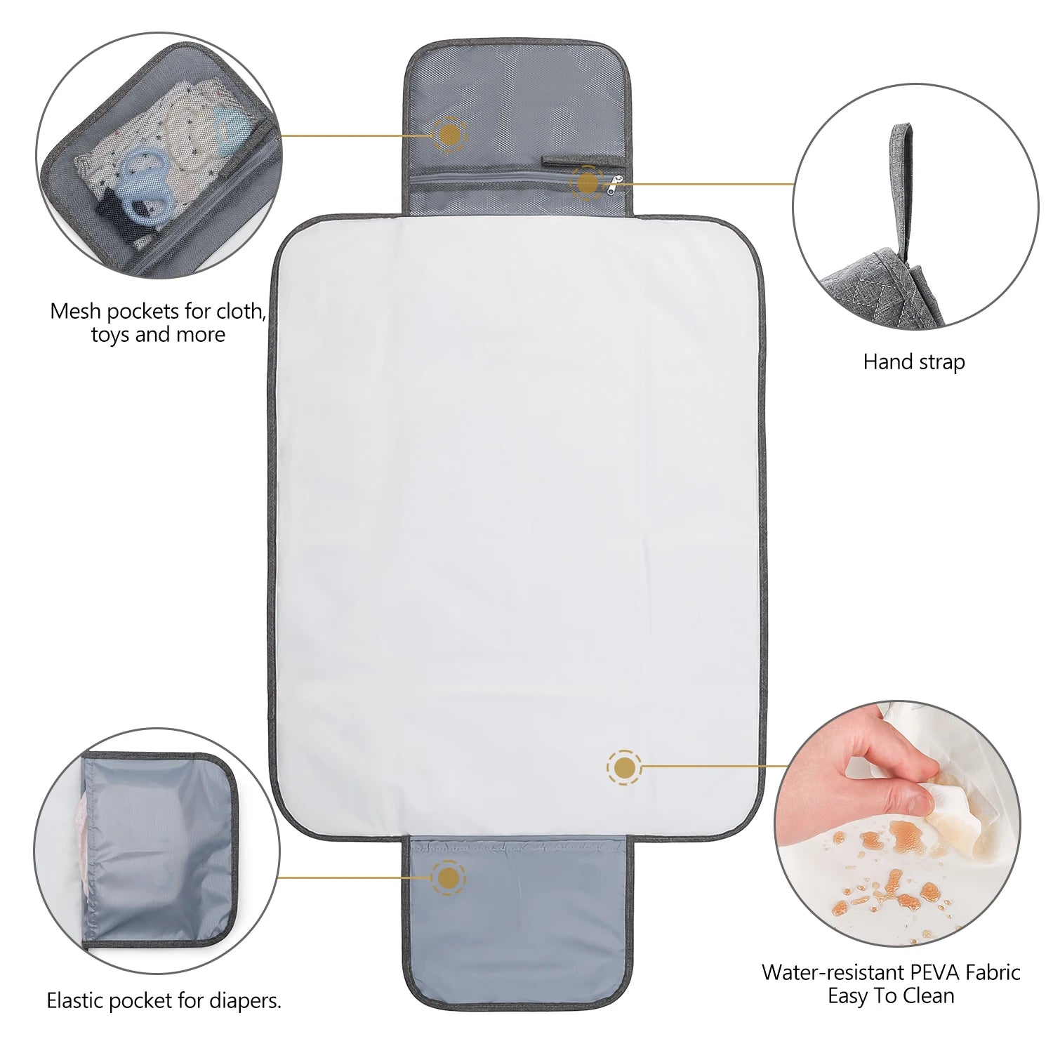 Foldable Waterproof Baby Diaper Changing Pad Portable Mat - Main Image