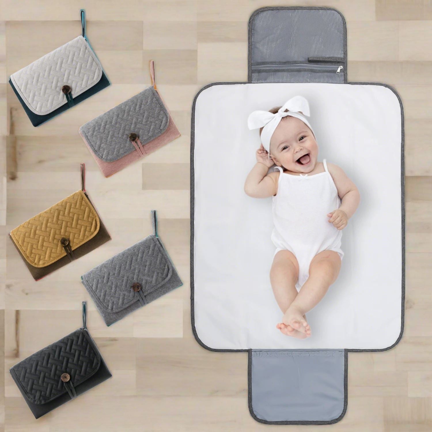 Baby Boy Wipe Clean Changing Pad 2-Pack Waterproof Baby Changing