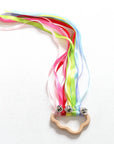 - Rainbow Ribbon Ring Sensory Toy - Natural Wooden Teether for Babies Baby Stork