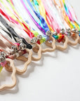 - Rainbow Ribbon Ring Sensory Toy - Natural Wooden Teether for Babies Baby Stork