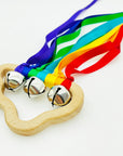 - Rainbow Ribbon Ring Sensory Toy - Natural Wooden Teether for Babies Baby Stork