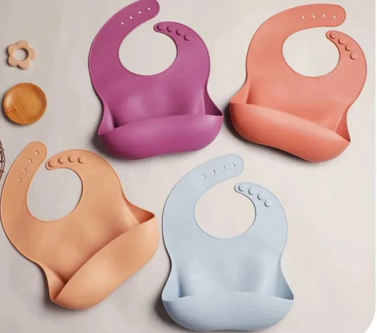 - Silicone Catch-All Bib – BPA-Free Adjustable Baby Feeding Bib | Baby Stork Storkke Bibs