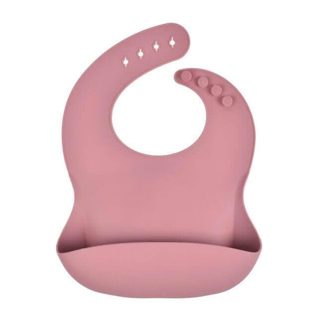 Rosey Pink - Silicone Catch-All Bib – BPA-Free Adjustable Baby Feeding Bib | Baby Stork Storkke Bibs