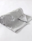 Grey - Soft Knit Anchor Blanket Storkke Swaddling & Receiving Blankets
